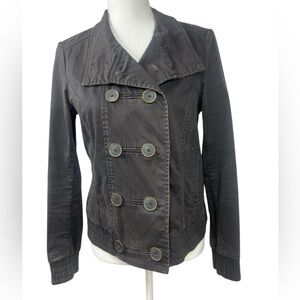 Mango Charcoal Double-Breasted Pea Coat